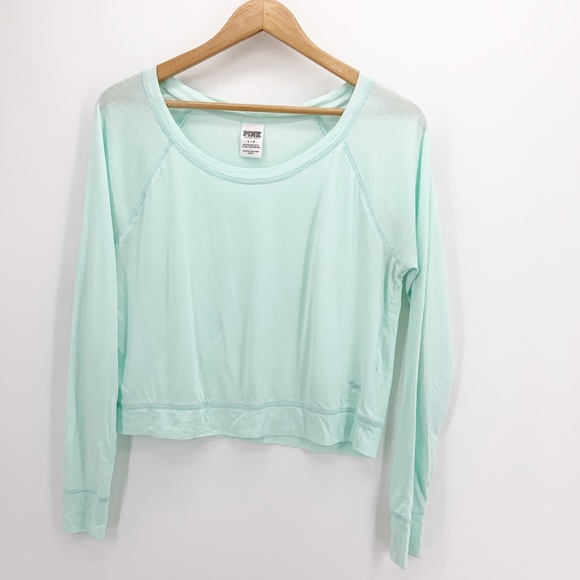 PINK Victoria's Secret Tops - PINK Victoria’s Secret Mint Crop Tee